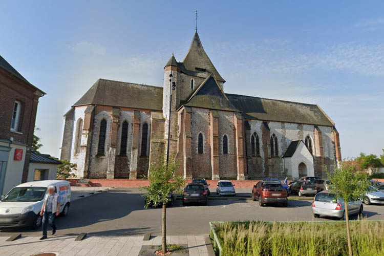Saint-Nicolas d'Aliermont motorhome park, church
