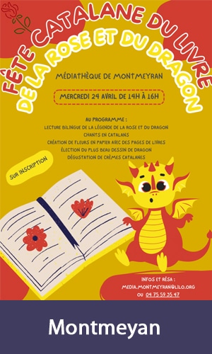 Affiche de la fête du livre à la médiathèque de Montmeyan