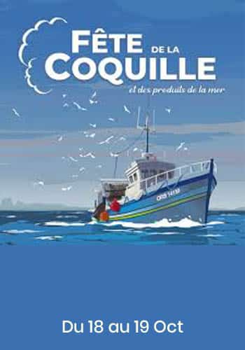 Colleville Montgomerie para el cartel de la fiesta del marisco de la zona de autocaravanas