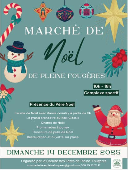 Affiche marché de Noël Pleine-Fougères